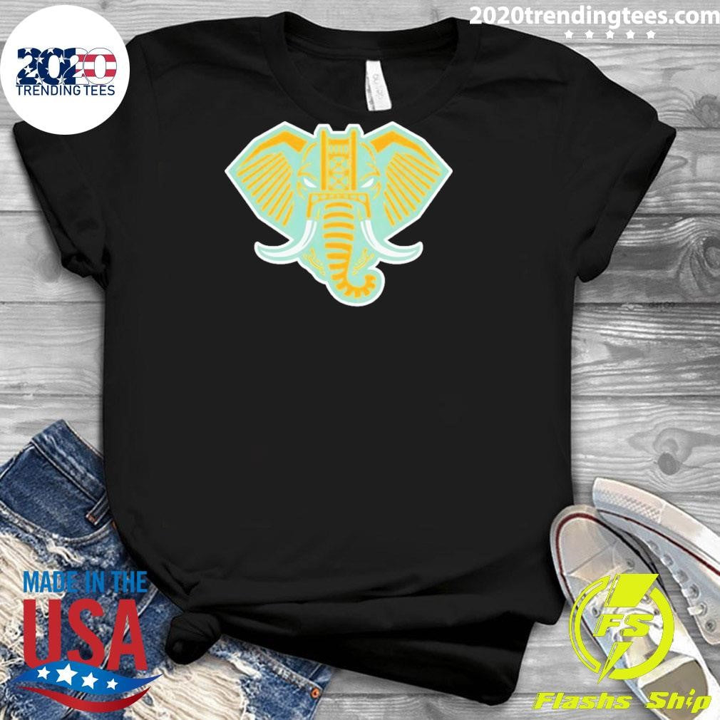 Home Run Elephant Oakland Athletics Sacramento Baseball Tee Shirt