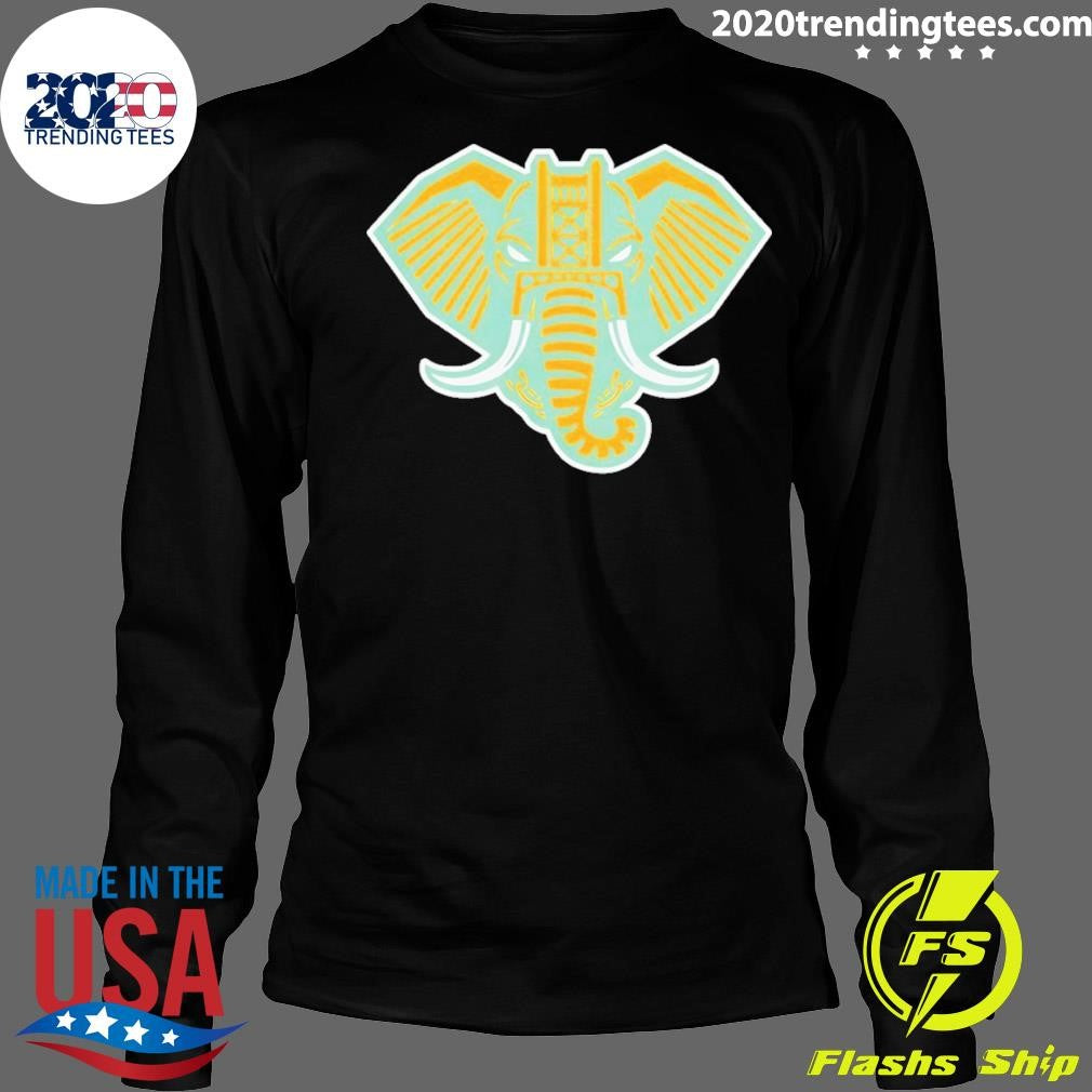 Home Run Elephant Oakland Athletics Sacramento Baseball Tee Shirt
