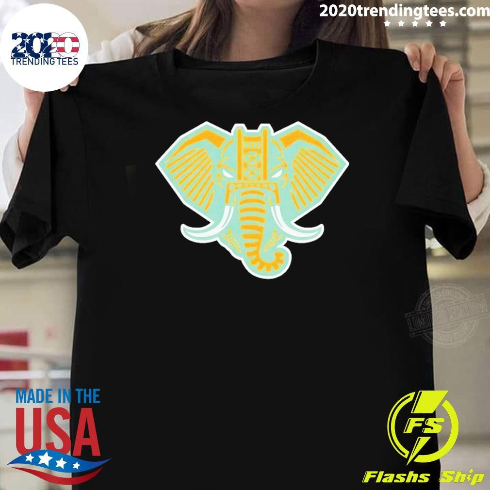 Home Run Elephant Oakland Athletics Sacramento Baseball Tee Shirt