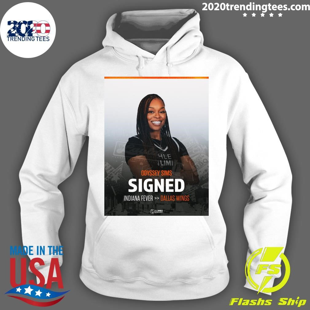 Odyssey Sims Signed Indiana Fever Dallas Wings Shirt