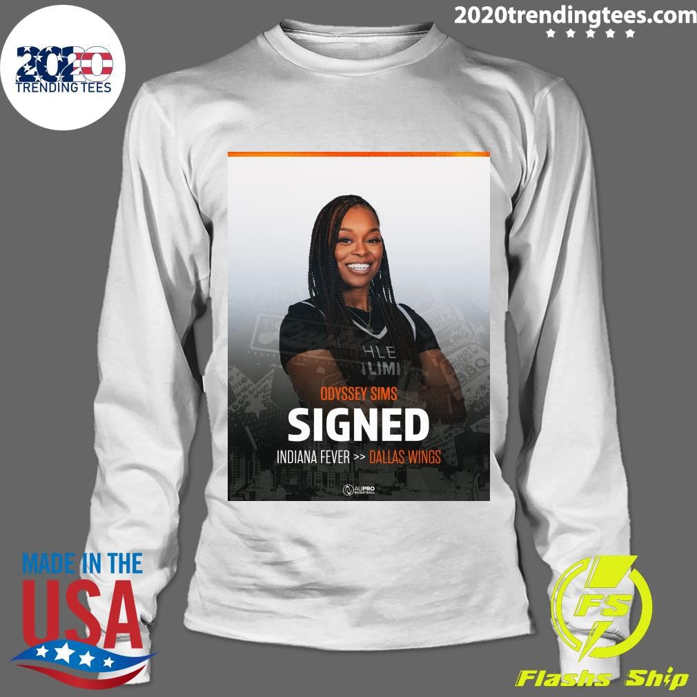 Odyssey Sims Signed Indiana Fever Dallas Wings Shirt