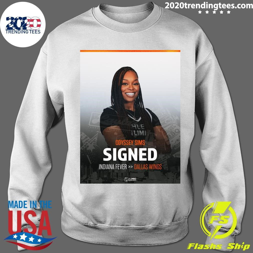 Odyssey Sims Signed Indiana Fever Dallas Wings Shirt