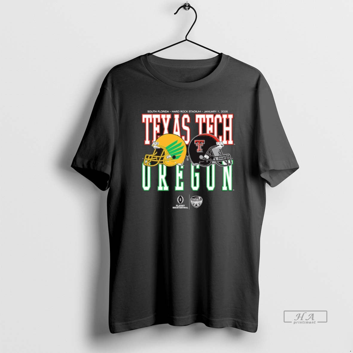 Official Capital One Orange Bowl January 1 2026 Oregon Vs Texas Tech Helmet Matchup