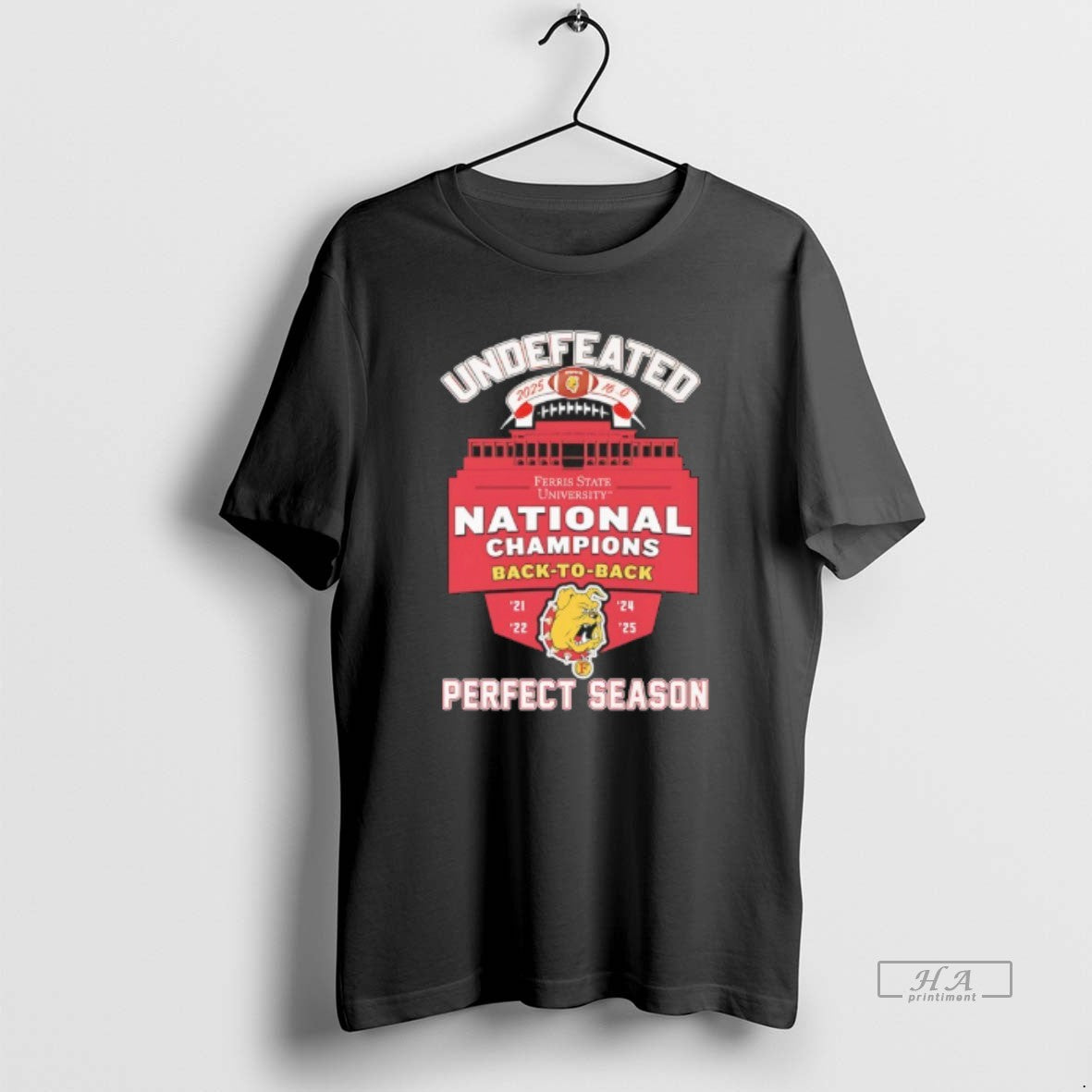 Official Ferris State University Back To Back National Champions Undefeated 2025 16 0 Perfect Season