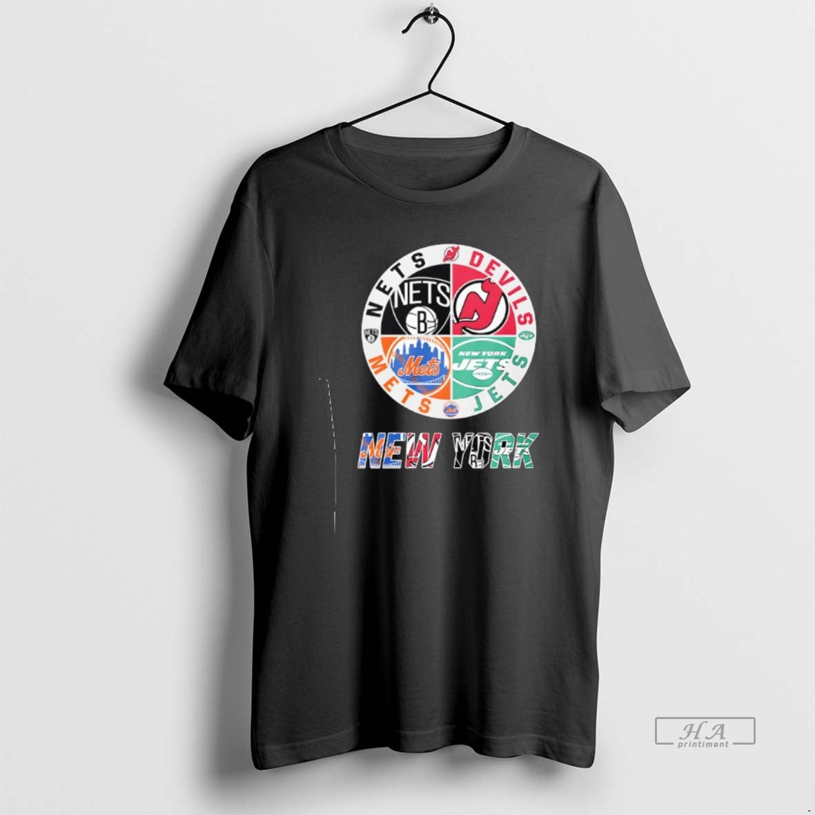 Official New York Mets New York Jets Brooklyn Nets And New Jersey Devils Mashup Logo