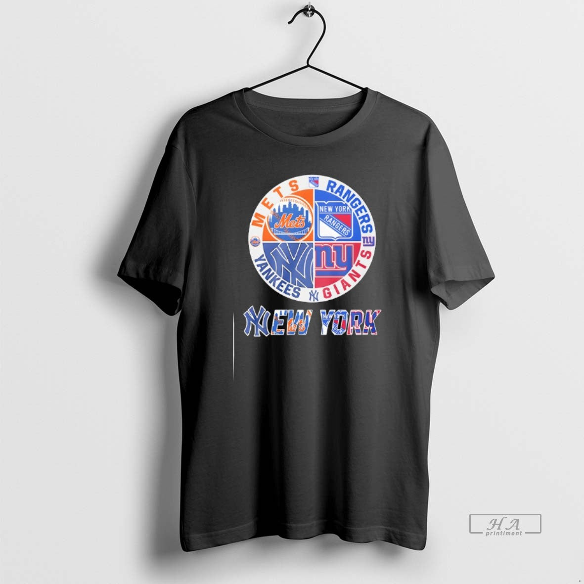 Official New York Mets New York Rangers New York Yankees New York Giants Mashup Logo