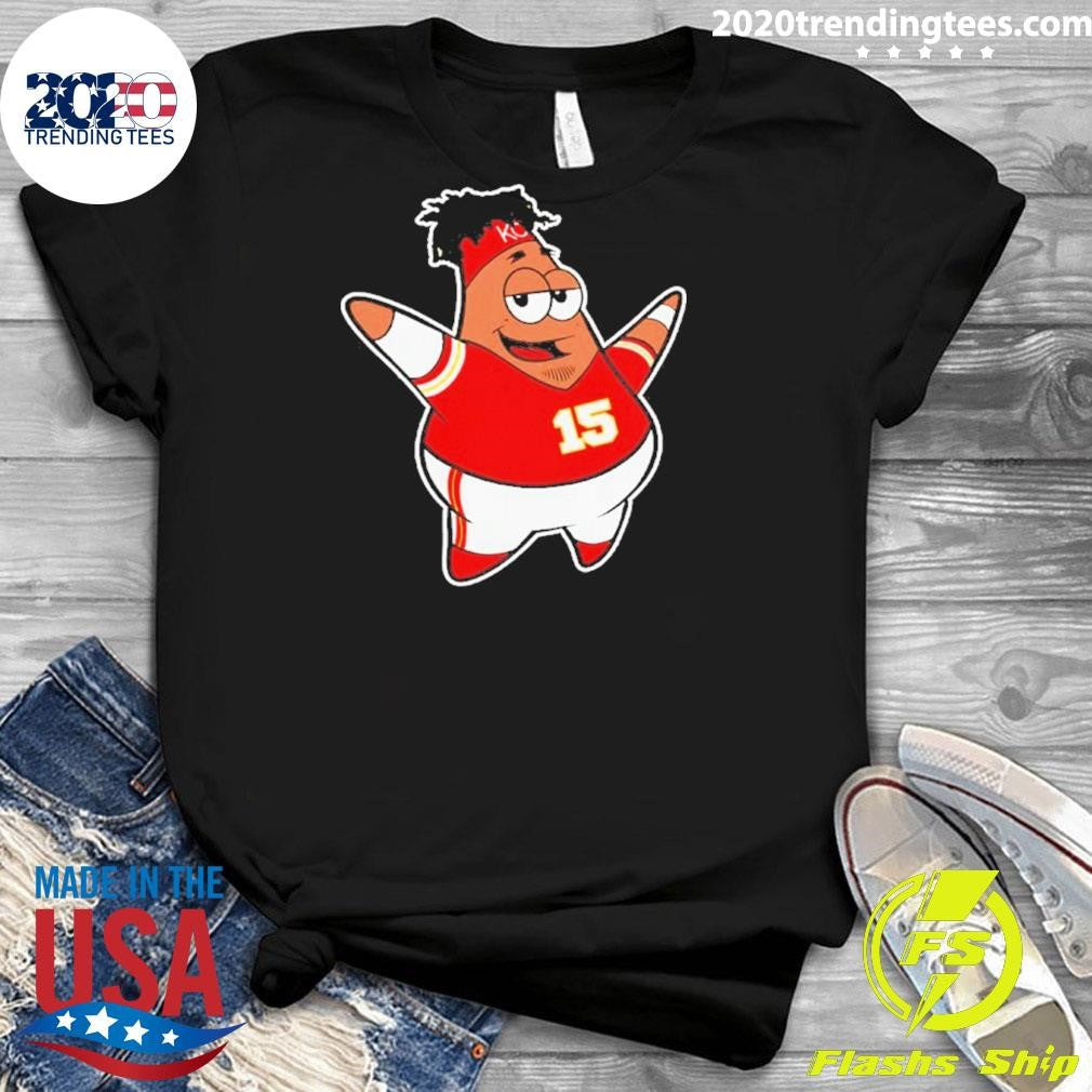 Patrick Star And Patrick Mahomes Patty Starfish Shirt