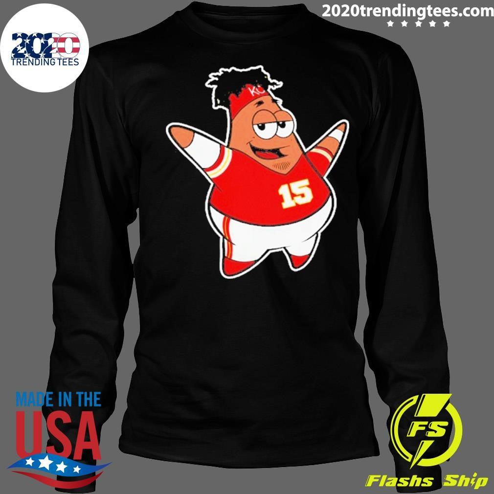 Patrick Star And Patrick Mahomes Patty Starfish Shirt