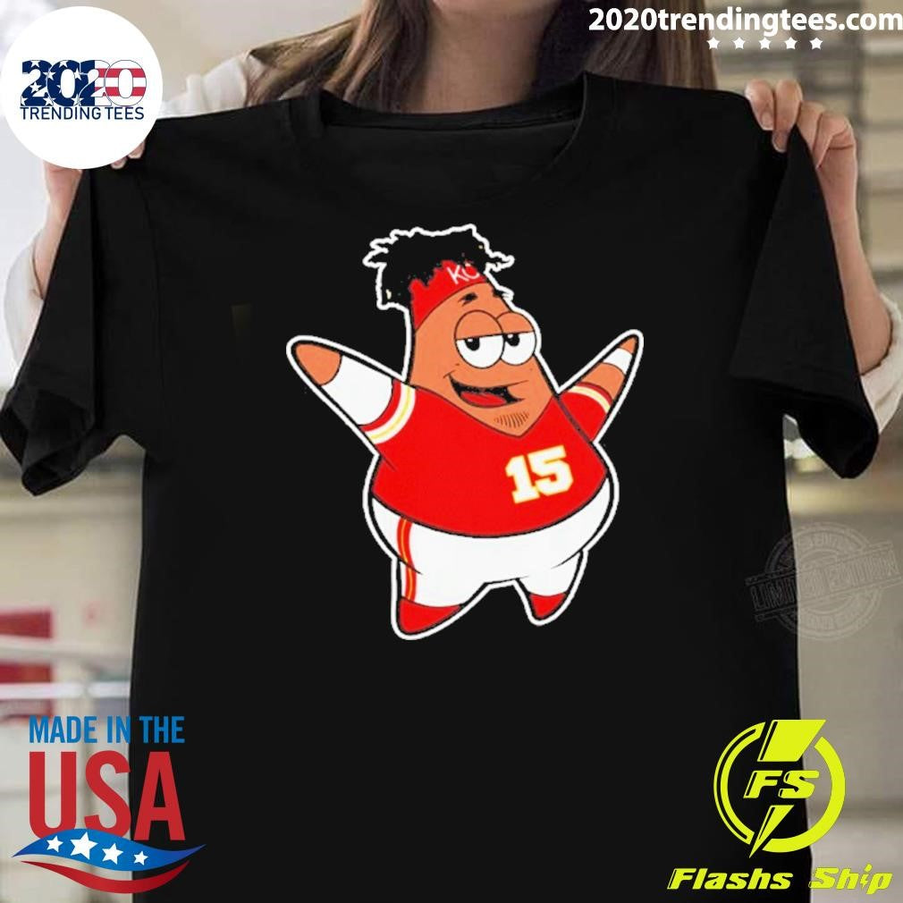 Patrick Star And Patrick Mahomes Patty Starfish Shirt