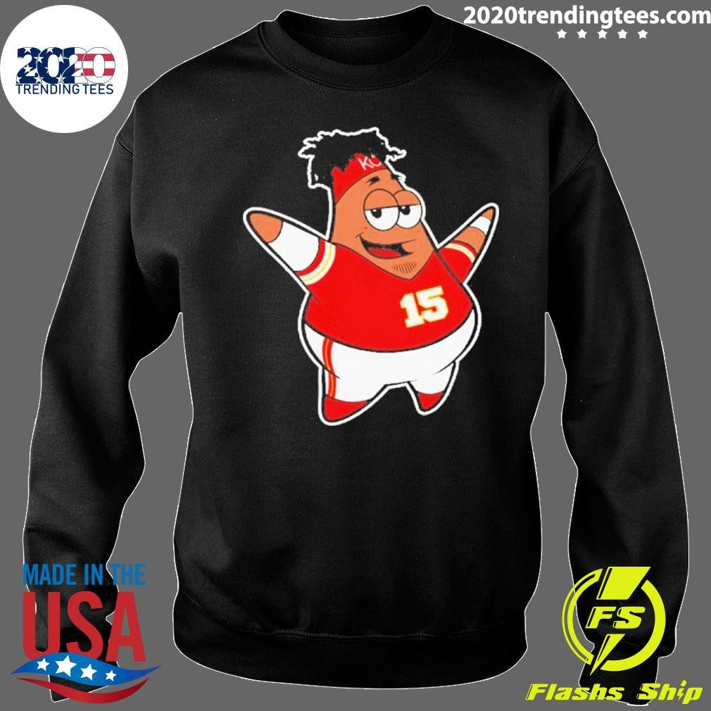 Patrick Star And Patrick Mahomes Patty Starfish Shirt