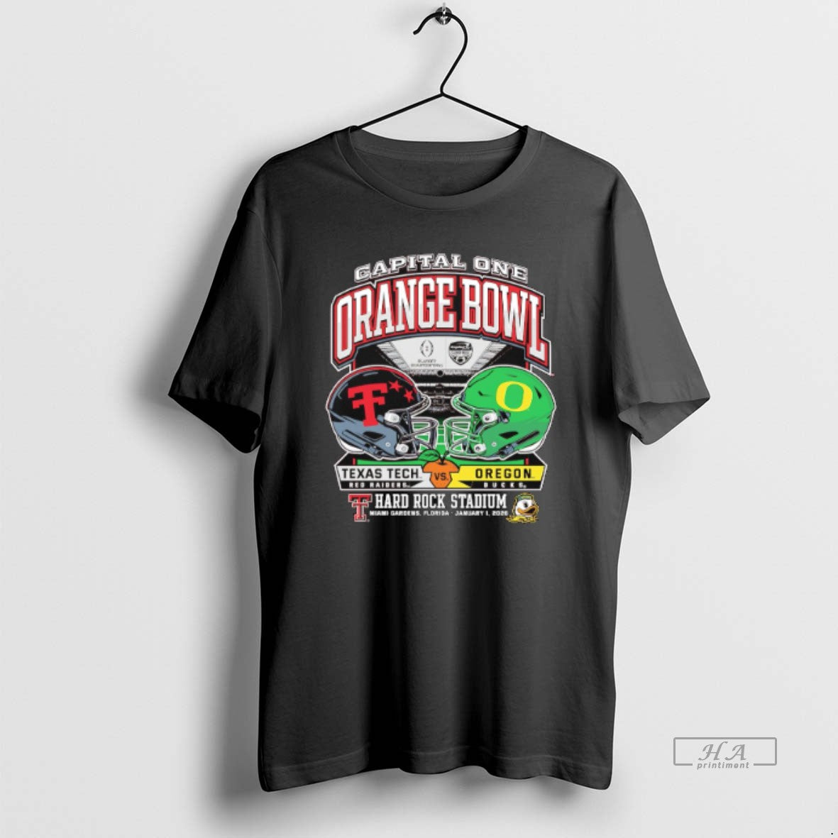 Official Texas Tech Vs Oregon 2025 Capital One Orange Bowl Helmet