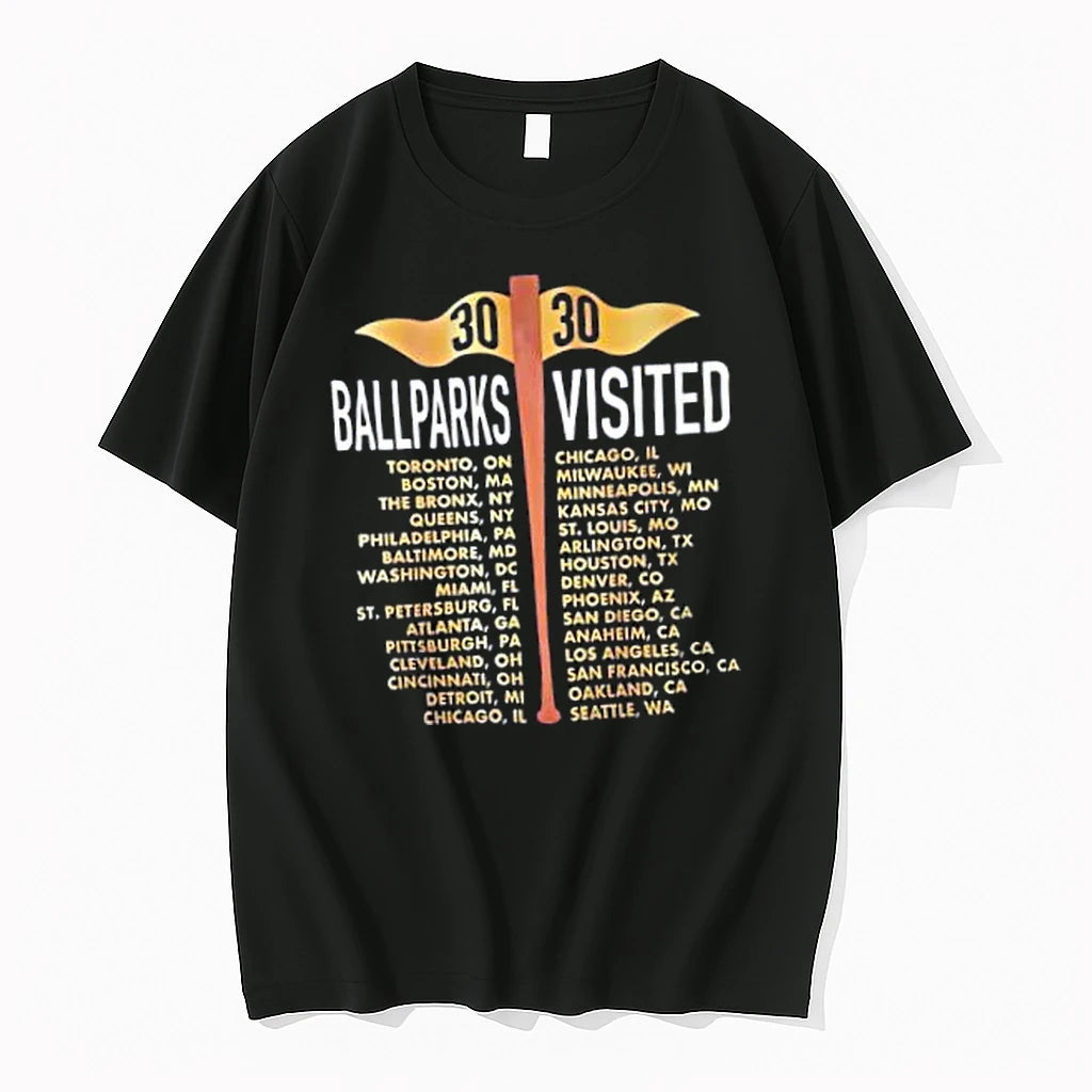 Officials 30 Ballparks Visited Baseball Stadium Travel List Merch T Shirt Sweater