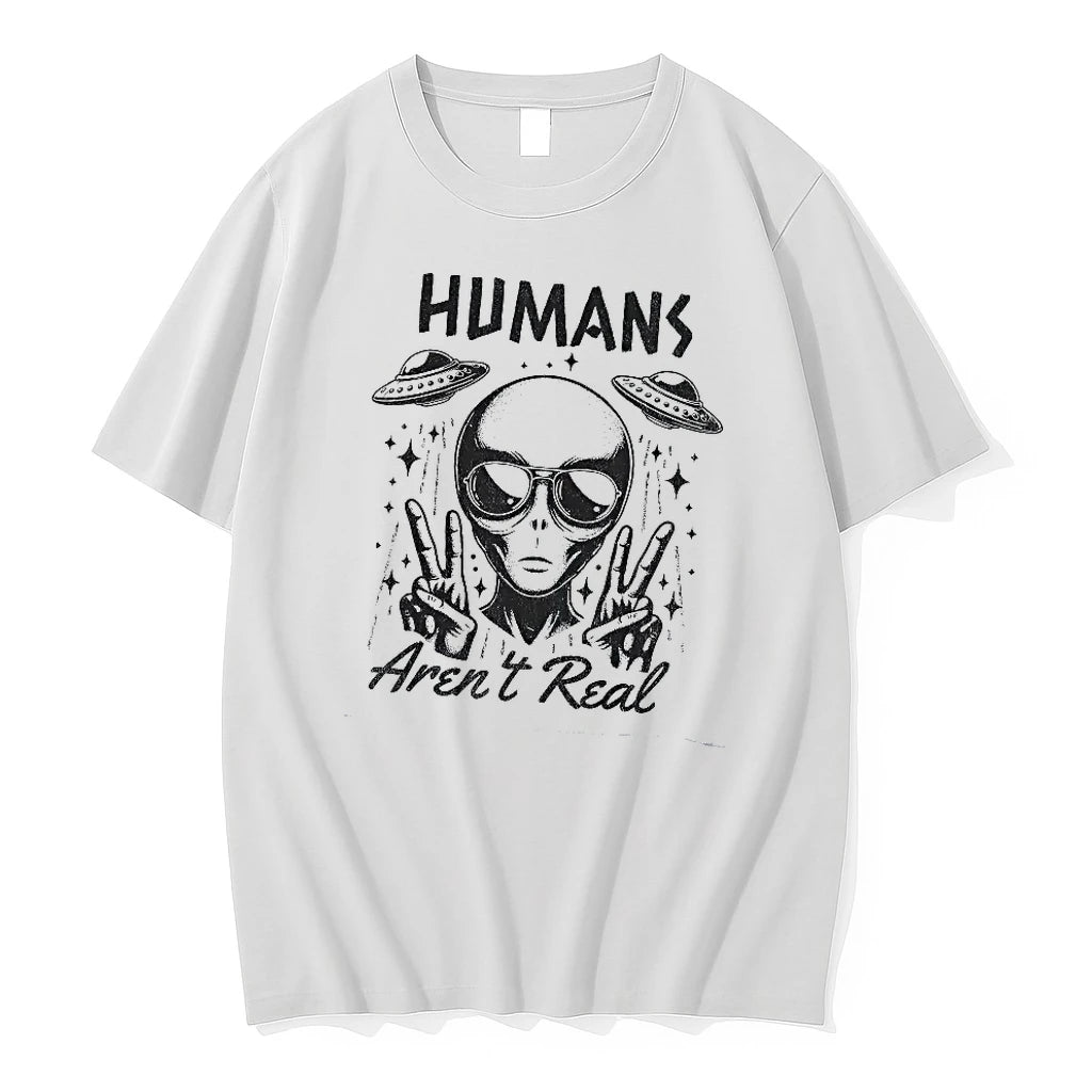 Officials Alien Humans Arent Real Peace Sign Ufo T Shirt Sweater