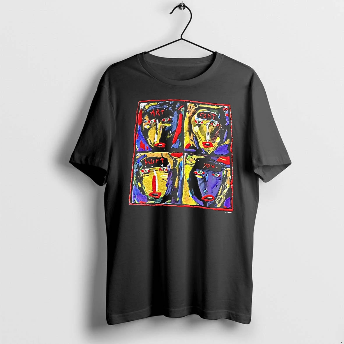 Officials Art Cant Hurt You Abstract Faces Expressionist Multi Panel T Shirt Sweater
