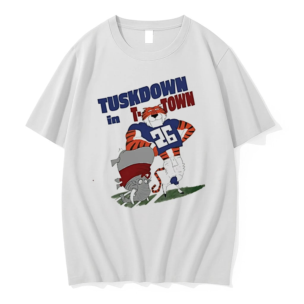 Officials Auburn Tiger Mascot Tuskdown In T Town Graphic T Shirt Sweater