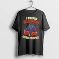 Officials Black Cat Halloween I Prefer Halloween Over People Pumpkins Spooky Fall T Shirt Sweater