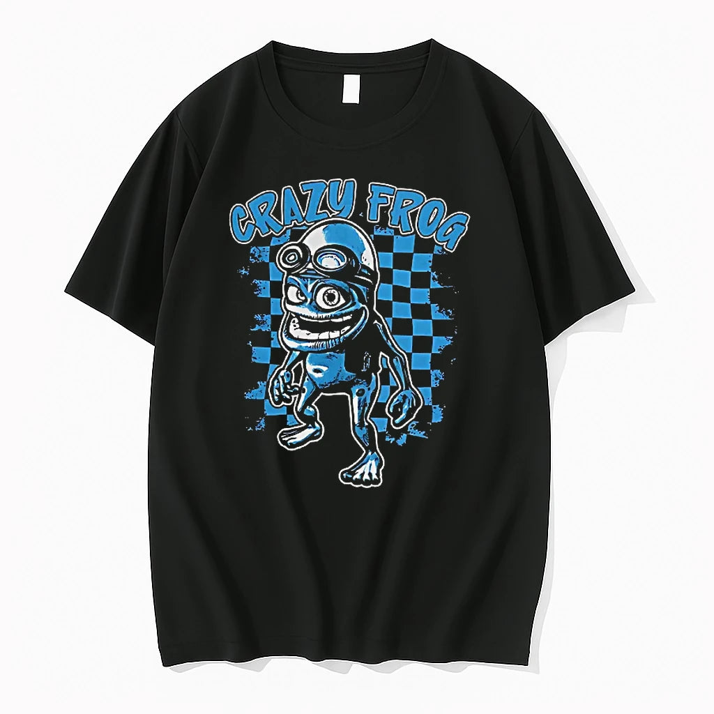 Officials Crazy Frog Character Checkboard Pattern T Shirt Sweater