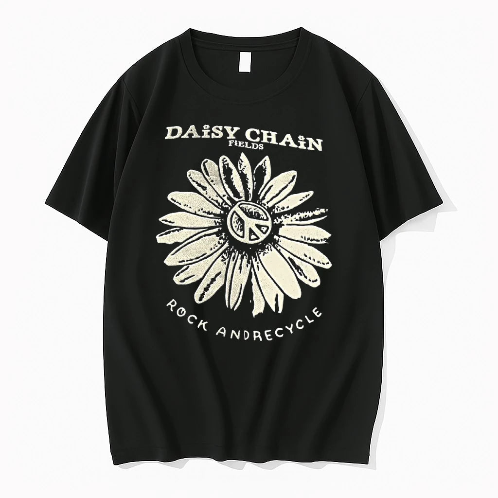Officials Daisy Chain Fields Rock And Recycle Vintage Flower Peace T Shirt Sweater