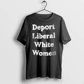 Officials Deport Liberal White Women Beveled 3d Glossy Text Black Background Youth T Shirt Sweater