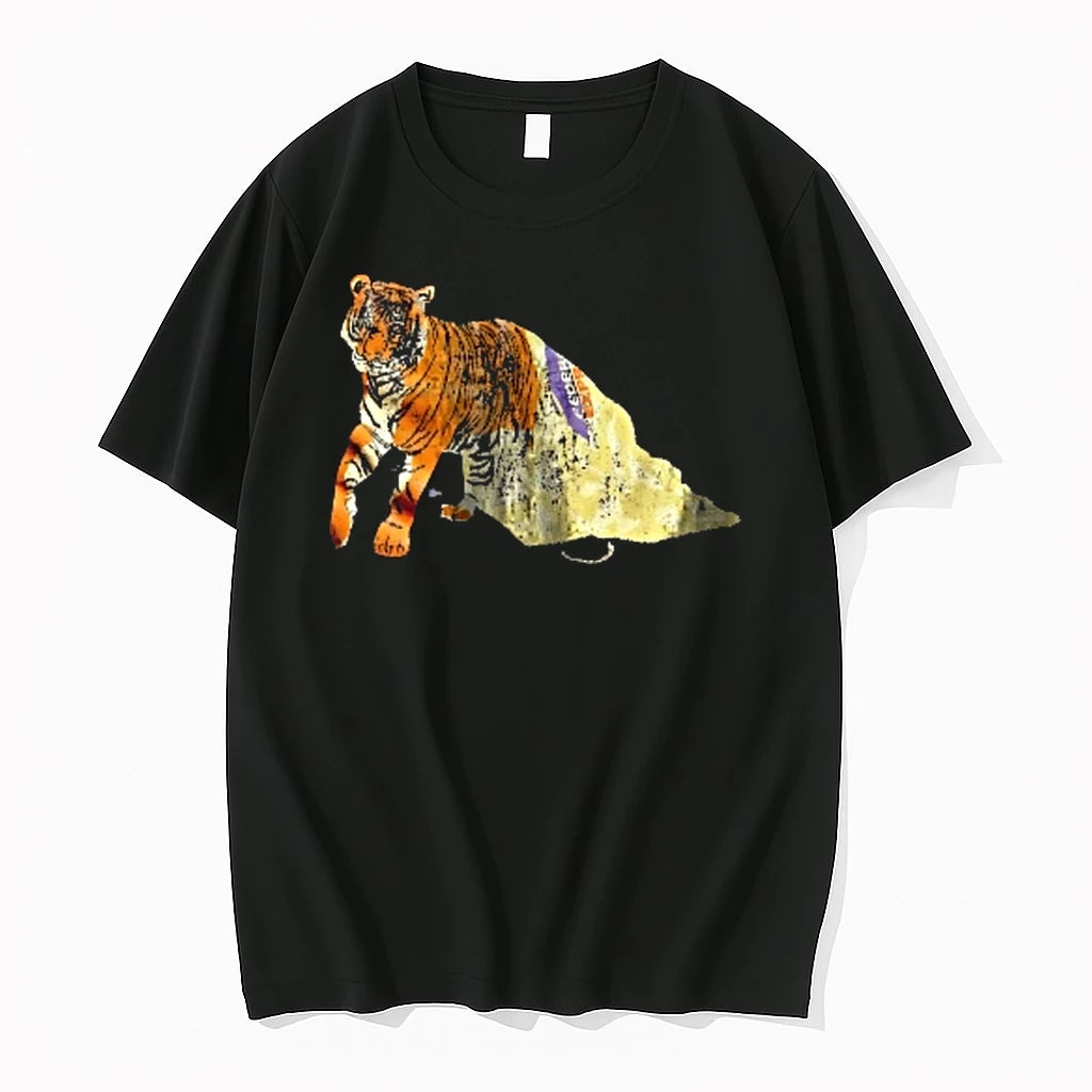 Officials Fedex Tiger Draped In Distressed Envelope Packaging Cutout Men T Shirt Sweater