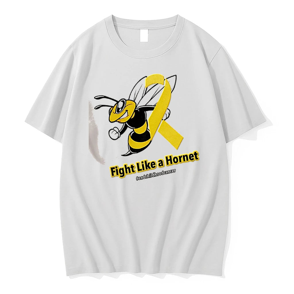 Officials Fight Like A Hornet Endchildhoodcancer Awareness Gold Ribbon Mascot T Shirt Sweater