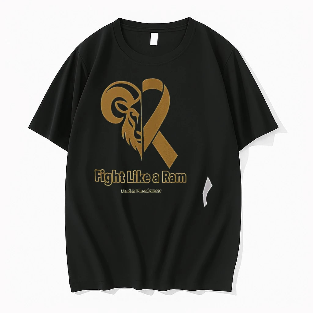 Officials Fight Like A Ram Endchildhoodcancer Awareness Gold Ribbon T Shirt Sweater