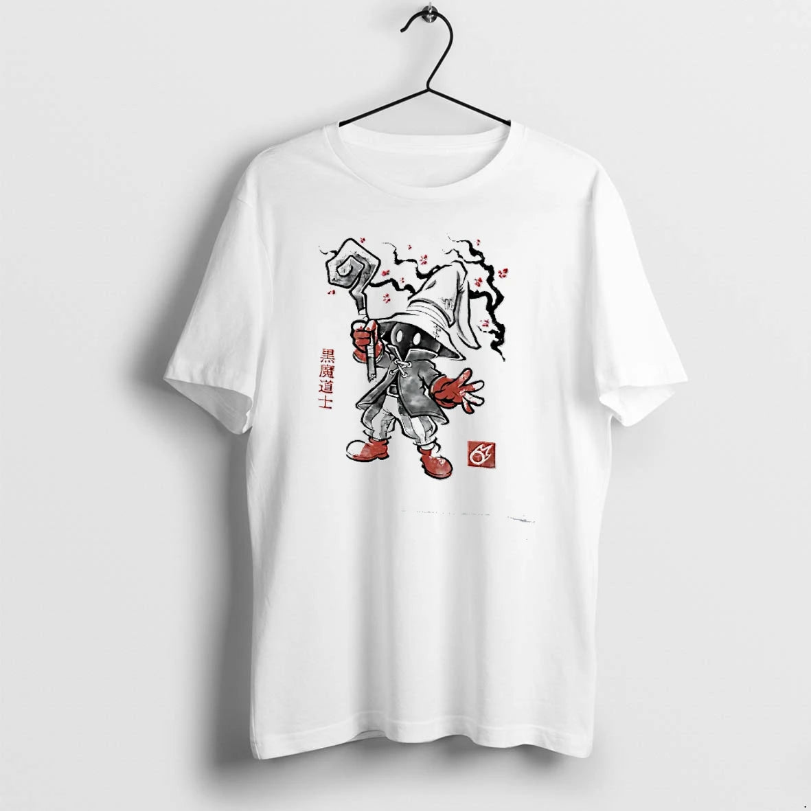 Officials Final Fantasy Vivi Ornitier Japanese Ink Style Holding Staff T Shirt Sweater