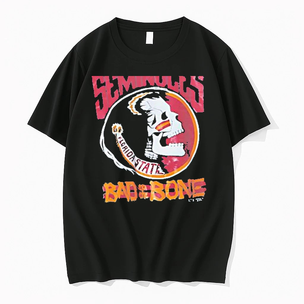 Officials Florida State Seminoles Bad To The Bone Skull Tee T Shirt Sweater