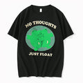 Officials Frog No Thoughts Just Float Illustration Design With Swimming Amphibian T Shirt Sweater