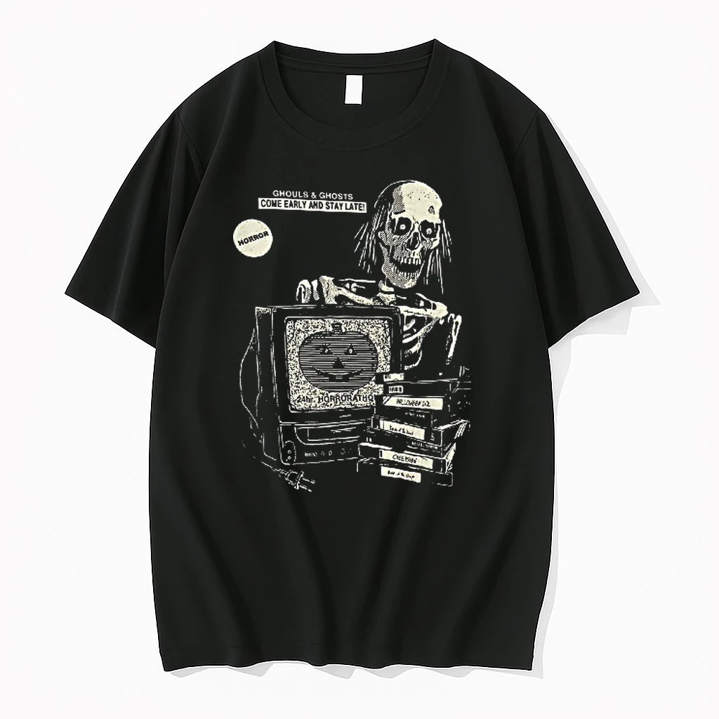 Officials Halloween Horrorathon Ghouls And Ghosts Come Early And Stay Late Movie T Shirt Sweater
