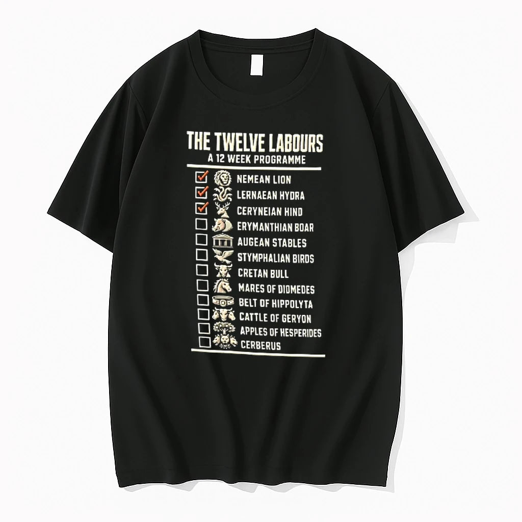 Officials Hercules The Twelve Labours A 12 Week Programme Checklist Mythology T Shirt Sweater