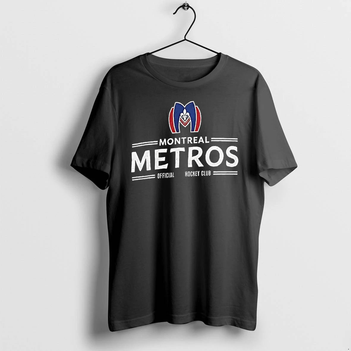 Officials Hockey Club Montreal Metros Red Blue Fleur De Lis Crest Tank Top
