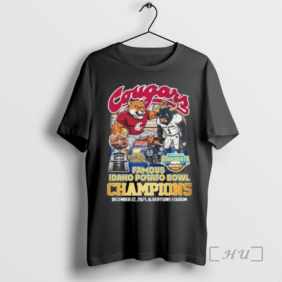 Officials Houston Cougars 2025 Famous Idaho Potato Bowl Champions Mascot Vintage Premium T Shirts Sweater