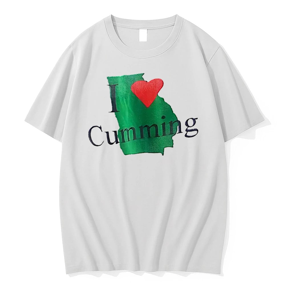 Officials I Love Cumming Green Georgia State Map Red Heart T Shirt Sweater
