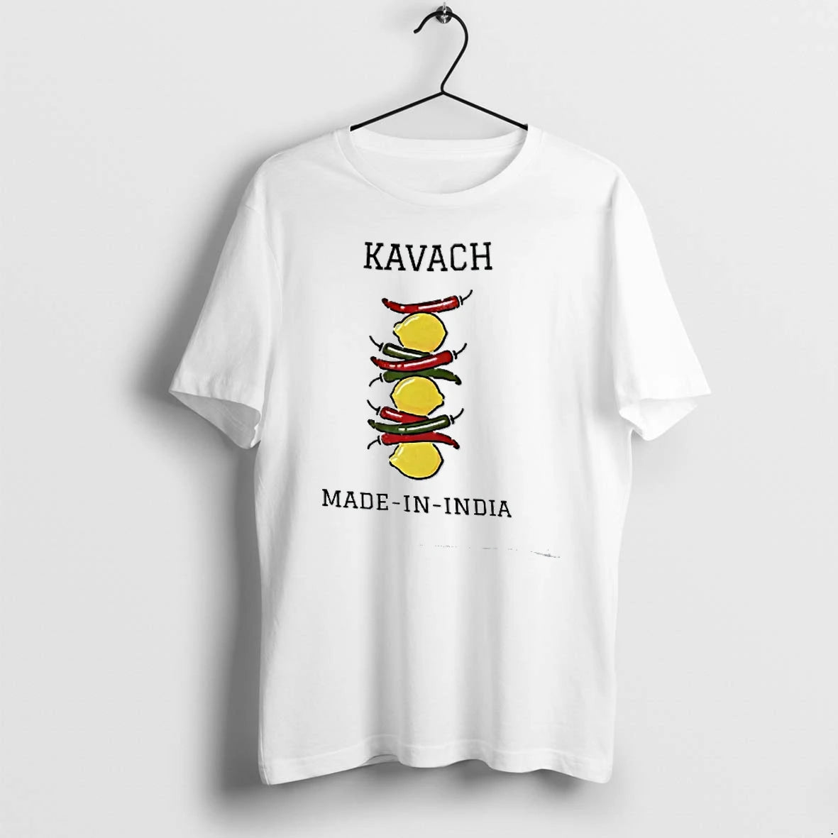 Officials Kavach Made In India Cartoon Stacked Lemons And Chili Peppers T Shirt Sweater