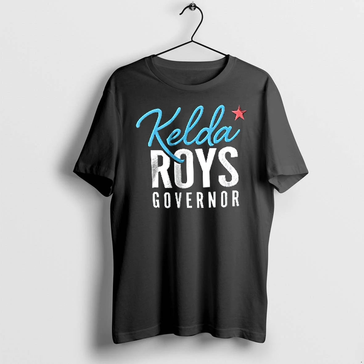 Officials Kelda Roys Governor Red Star Cursive Script Bold Typography Youth T Shirt Sweater