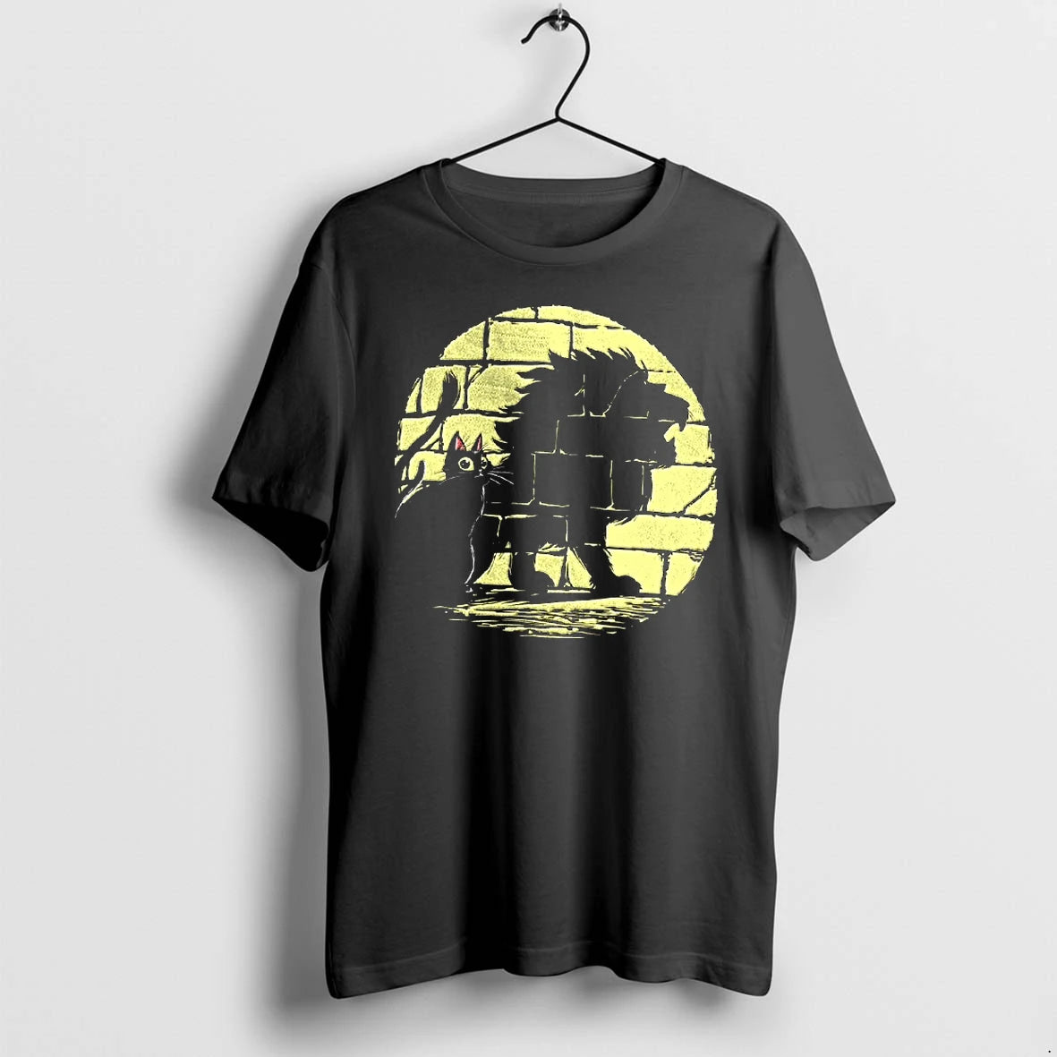 Officials Lion Shadow Black Cat Silhouette Courageous Small Kitten Moon T Shirt Sweater