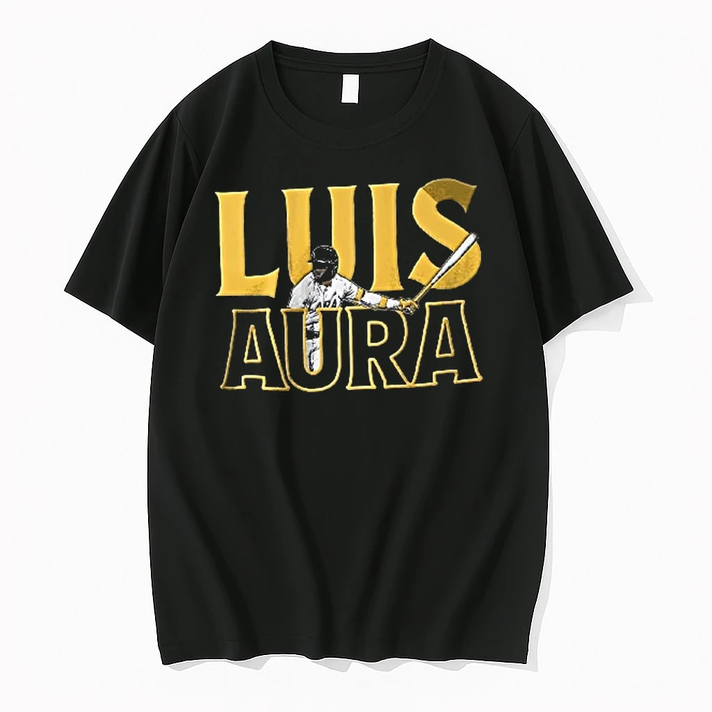 Officials Luis Aura Baseball Player Swinging Bat Graphic Illustration Youth T Shirt Sweater