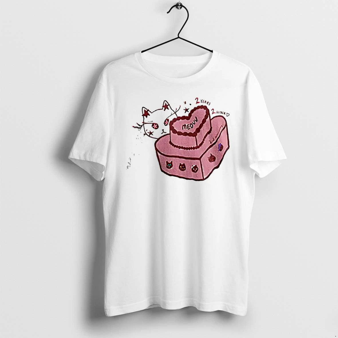 Officials Meouv 2 Years 2 Gether 2nd Anniversary Cat Heart Cake T Shirt Sweater