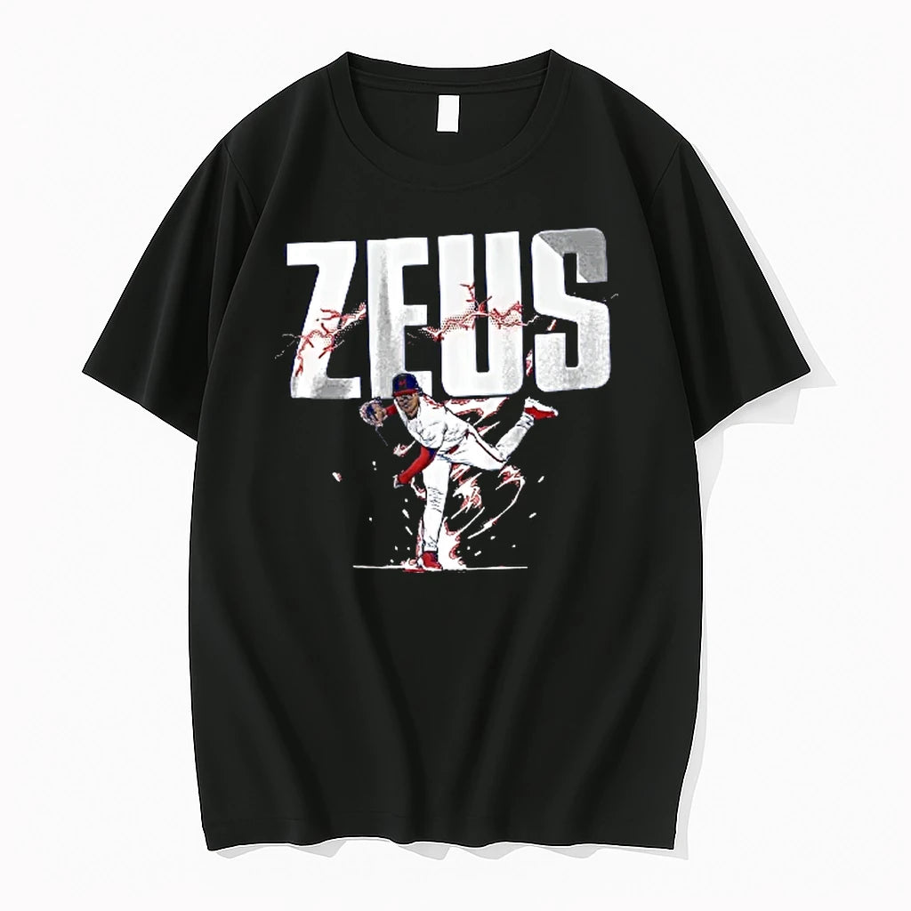Officials Mlb Zeus Baseball Pitcher Throwing Lightning Halftone Youth T Shirt Sweater