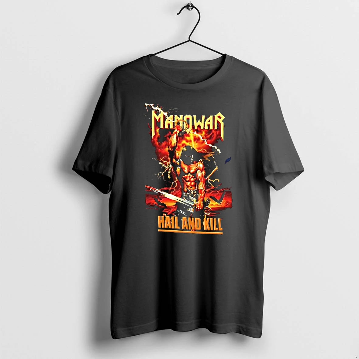 Officials Manowar Hail And Kill Warrior Fantasy Metal Band Concert Tour Music T Shirt Sweater
