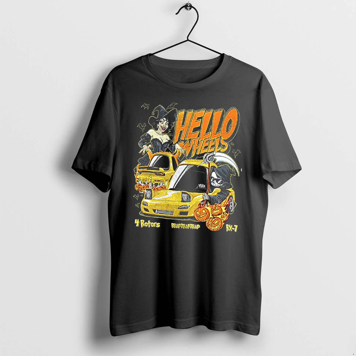 Officials Mazda Rx 7 Hello Wheels 4 Rotors Brappbrappbrapp Halloween Grim Reaper T Shirt Sweater