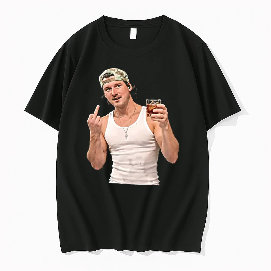 Officials Morgan Wallen Country Singer Middle Finger Whiskey Glass Drinking T Shirt Sweater