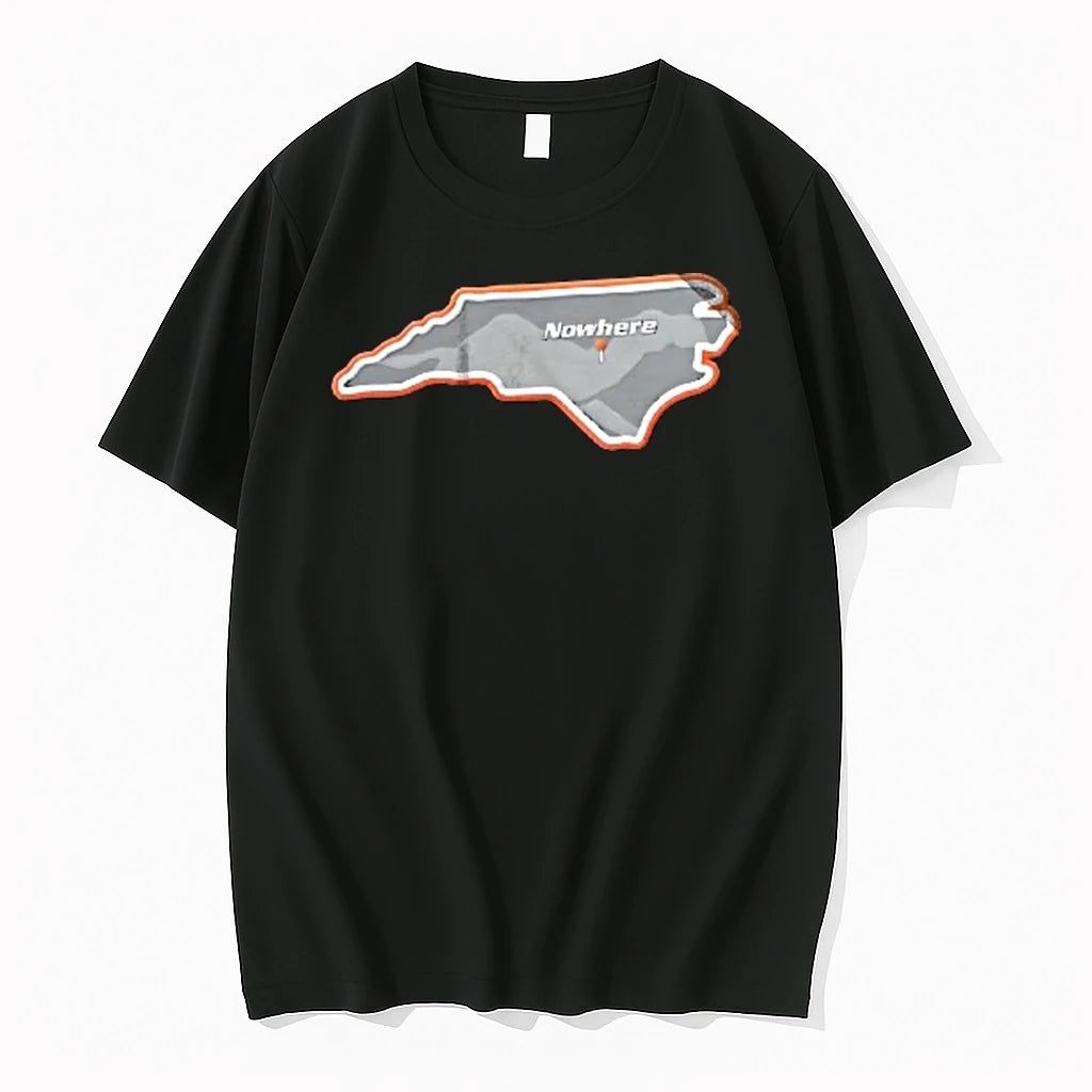 Officials Nowhere Orange White Border North Carolina State Outline Location Pin Youth T Shirt Sweater