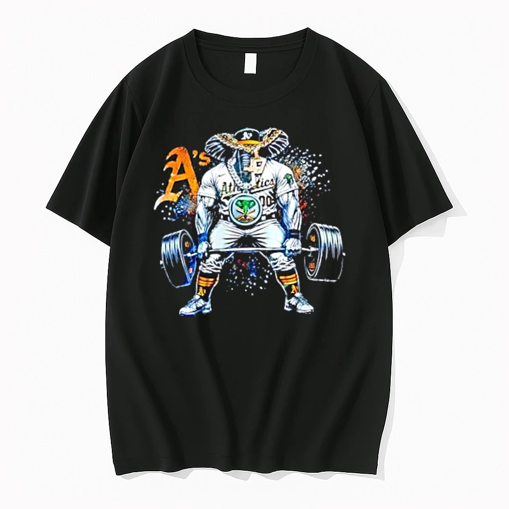 Officials Oakland Athletics Elephant Lifting Weights Merch T Shirt Sweater