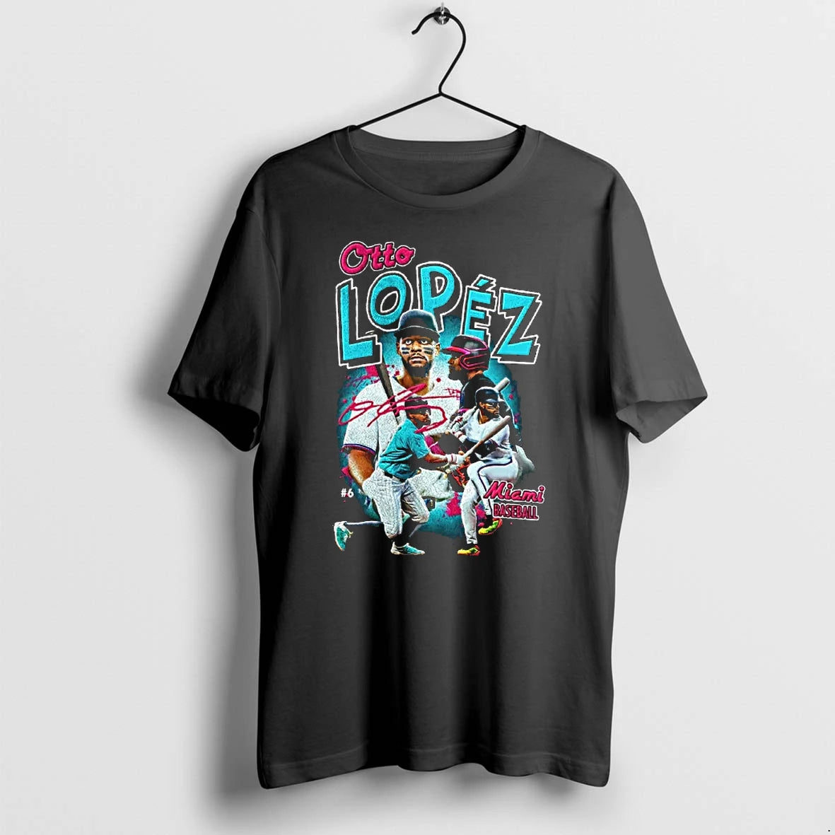 Officials Otto Lopez Miami Marlins Mlb Baseball Otto Lopex 6 Signature T Shirt Sweater