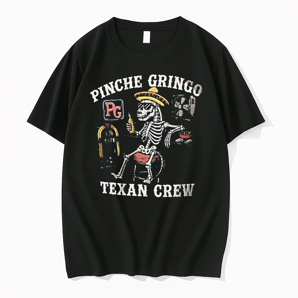 Officials Pinche Gringo Texan Crew Skeleton Sombrero Sunglasses Bar Beer Jukebox Youth T Shirt Sweater
