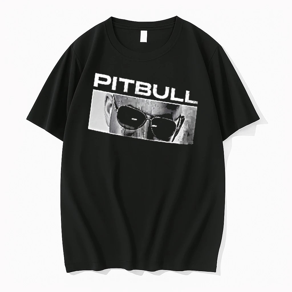 Officials Pitbull Monochrome Close Up Face Aviator Sunglasses Framed Portrait Men T Shirt Sweater