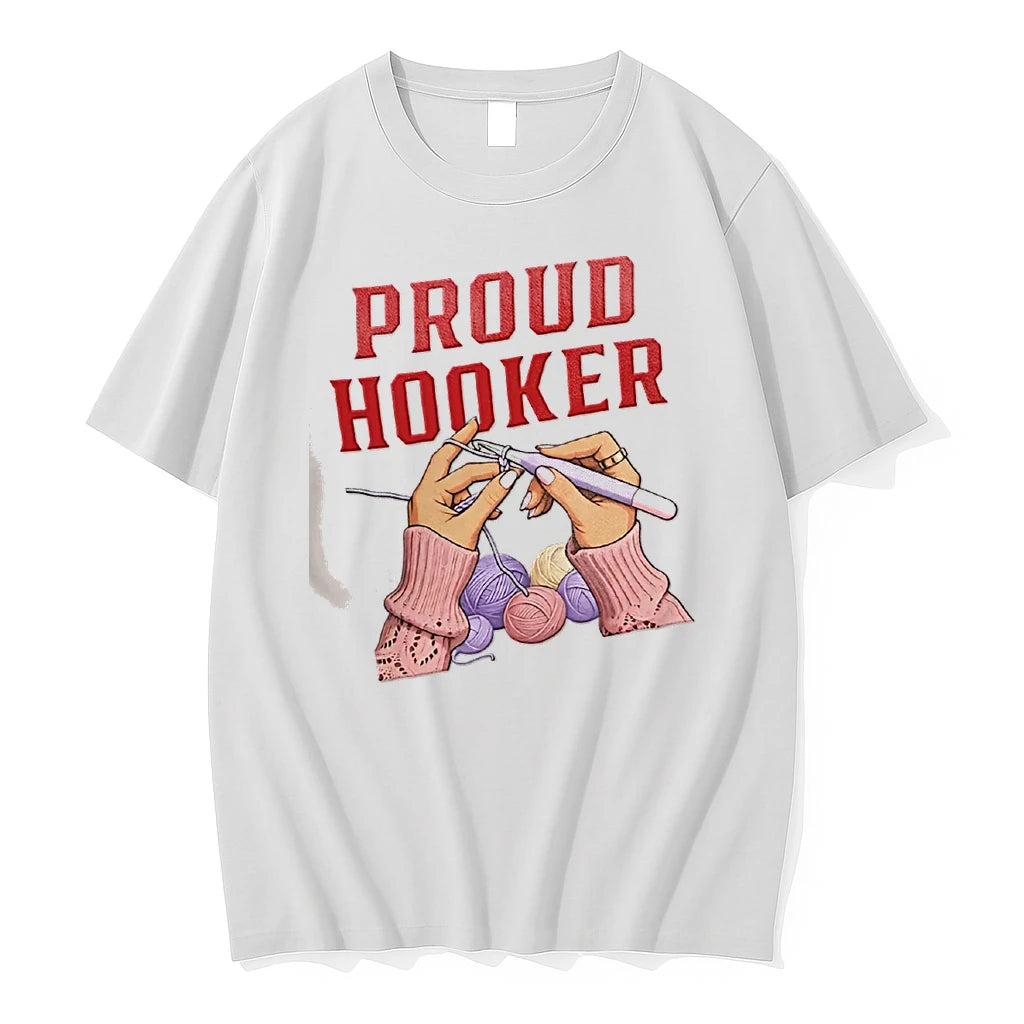 Officials Proud Hooker Hands Crocheting With Yarn Balls T Shirt Sweater