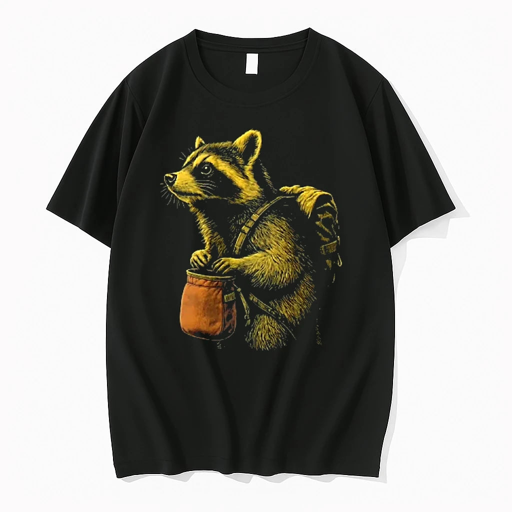 Officials Raccoon With Backpack Holding Chalk Bag Youth T Shirt Sweater